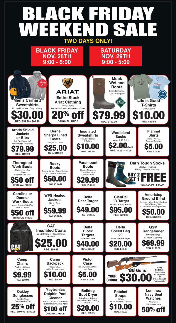 Hesselsons Black Friday website